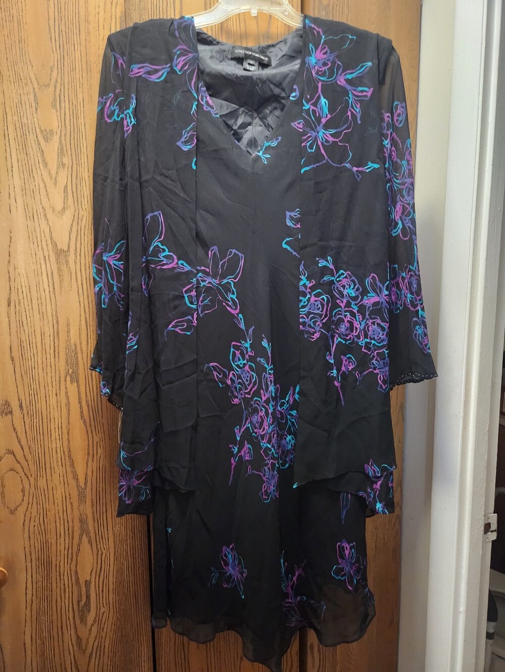 Jones New York Black Dress Floral Print - Picture 2 of 9
